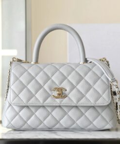 CHANEL COCO - SMALL - LIGHT BLUE - CAVIAR - GOLD CHAMPAGNE