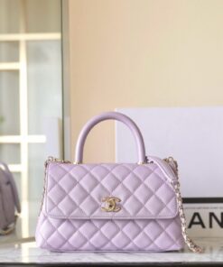 CHANEL COCO - SMALL - LIGHT PURPLE - CAVIAR - GOLD CHAMPAGNE