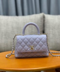 CHANEL COCO - MINI - LIGHT PURPLE - CAVIAR - GOLD CHAMPAGNE