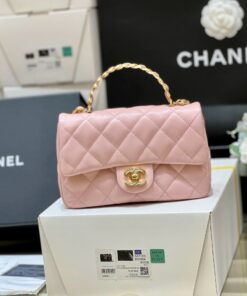 CHANEL TOP HANDLE - PINK - LAMBSKIN - GOLD