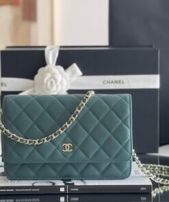CHANEL WOC - DARK GREEN - CAVIAR - GOLD CHAMPAGNE