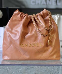 CHANEL 22 - SMALL - CARAMEL - SHINY CALFSKIN - GOLD
