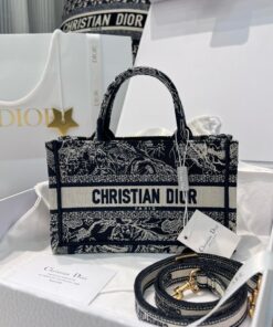 DIOR BOOK TOTE - MINI - BLUE - CANVAS - GOLD