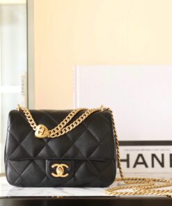 CHANEL FLAP BAG WITH CHAIN 23P - MINI - BLACK - LAMBSKIN - GOLD