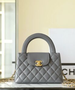CHANEL KELLY 24A - GREY - SHINY AGED CALFSKIN - GOLD