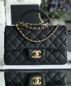 CHANEL TOP HANDLE - MINI - BLACK - CAVIAR - GOLD