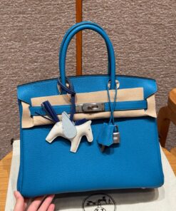 HERMES BIRKIN - 30 - BLUE HYDRA - TOGO - PHW