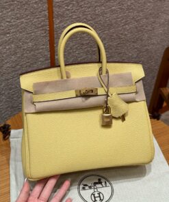 HERMES BIRKIN - 25 - JAUNE POUSSIN - TOGO - GHW