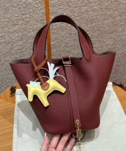 HERMES PICOTIN - 18 - ROUGE H - CLEMENCE - GHW