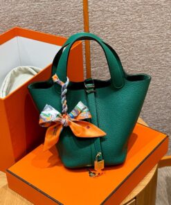 HERMES PICOTIN - 18 - VERT VERTIGO - CLEMENCE - GHW