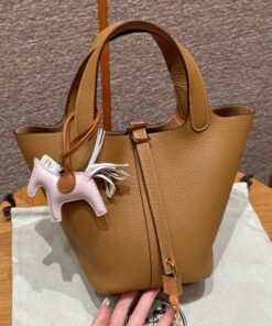 HERMES PICOTIN - 18 - BISCUIT - CLEMENCE - GHW