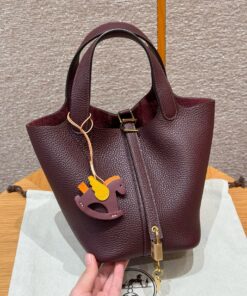HERMES PICOTIN - 18 - ROUGE SELLER - CLEMENCE - GHW