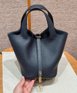 HERMES PICOTIN - 18 - BLUE NUIT - CLEMENCE - GHW