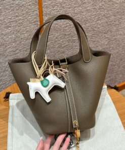 HERMES PICOTIN - 18 - ETOUPE - CLEMENCE - GHW