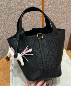 HERMES PICOTIN - 18 - NOIR - CLEMENCE - GHW