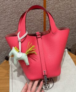 HERMES PICOTIN - 18 - ROSE LIPSTICK - CLEMENCE - PHW