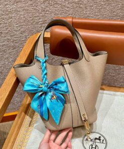 HERMES PICOTIN - 18 - GRIS TOURTLLE - CLEMENCE - GHW