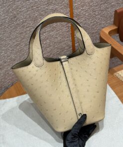 HERMES PICOTIN - 18 - TRENCH - KK OSTRICH - PHW