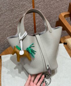 HERMES PICOTIN - 18 - GRIS PERLE - CLEMENCE - PHW
