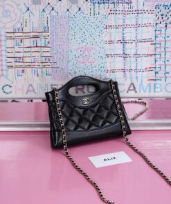 CHANEL 31 - MINI - BLACK - SHINY CALFSKIN - GOLD CHAMPAGNE