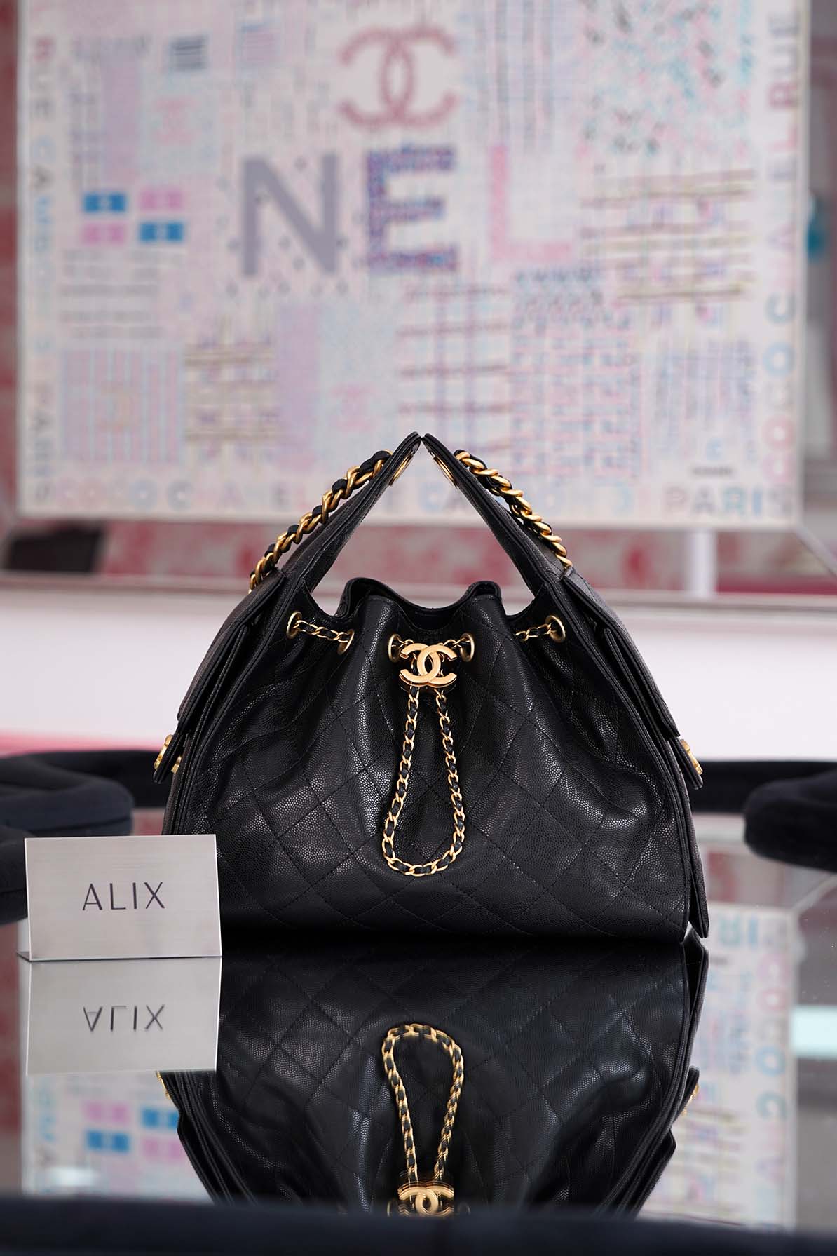 CHANEL 25 - SMALL - BLACK - CAVIAR - AGED GOLD