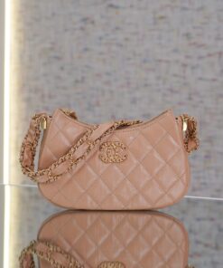 CHANEL HOBO 23K - BEIGE - SHINY LAMBSKIN - GOLD