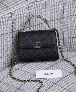 CHANEL KELLY 23P - BLACK - CAVIAR - GOLD