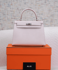 HERMES KELLY – 25 – MAUVE PALE – EPSOM – PHW