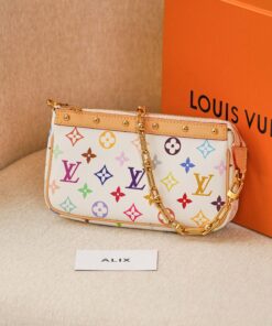 LV POCHETTE ACCESSORIES - TM - WHITE - MONOGRAM CANVAS - GOLD