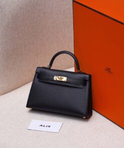 HERMES KELLY - MINI - NOIR - EPSOM - GHW