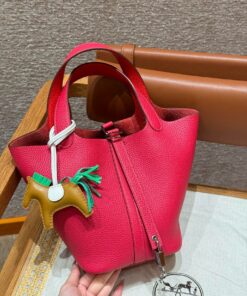 HERMES PICOTIN – 18 – ROSE EXTREME & ROUGE TOMATO – CLEMENCE – PHW