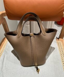 HERMES PICOTIN – 18 – BEIGE DE WEIMAR – CLEMENCE – GHW