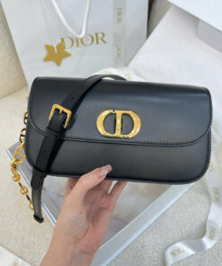 DIOR 30 MONTAIGNE AVENUE BAG - BLACK - BOX CALFSKIN - GOLD