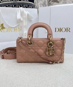 DIOR LADY D-JOY – SMALL – ROSE DES – LAMBSKIN – GOLD