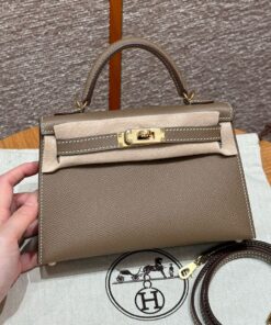 HERMES KELLY - MINI - ETOUPE - EPSOM - GHW