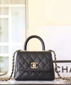 CHANEL COCO - MICRO - BLACK - CAVIAR - GOLD CHAMPAGNE