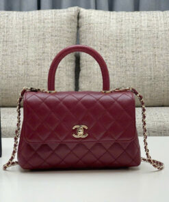 CHANEL COCO - SMALL - BURGUNDY - CAVIAR - GOLD CHAMPAGNE