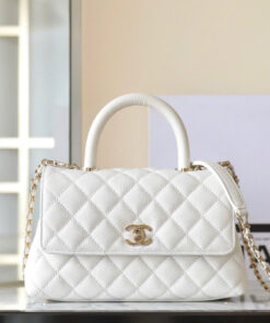 CHANEL COCO - SMALL - WHITE - CAVIAR - GOLD CHAMPAGNE