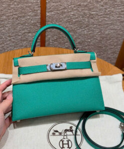 HERMES KELLY - MINI - VERT JADE - EPSOM - PHW