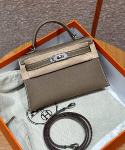 HERMES KELLY - MINI - ETOUPE - EPSOM - PHW