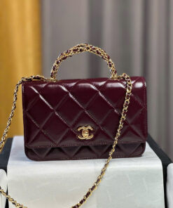 CHANEL WOC 24B HANDLE - BURGUNDY - LAMBSKIN - GOLD