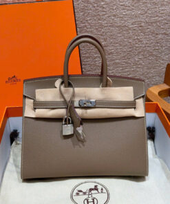 HERMES BIRKIN - 25 - ETOUPE - EPSOM - PHW