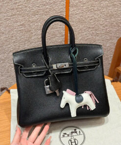 HERMES BIRKIN - 25 - NOIR - CHEVRE - PHW