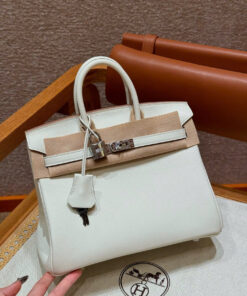 HERMES BIRKIN - 25 - MUSHROOM - SWIFT - PHW