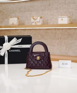 CHANEL KELLY – RED WINE – SHINY AGED CALFSKIN – GOLD