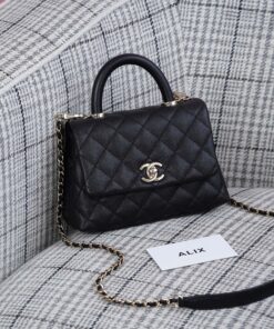 CHANEL COCO - MINI - BLACK - CAVIAR - GOLD CHAMPAGNE