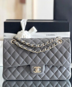 CHANEL CLASSIC - 25 - DARK GREY - LAMBSKIN - SILVER