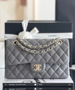 CHANEL CLASSIC - 23 - DARK GREY - LAMBSKIN - SILVER