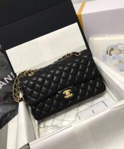 CHANEL CLASSIC - 25 - BLACK - LAMBSKIN - GOLD