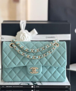 CHANEL CLASSIC – 23 – LIGHT BLUE – CAVIAR – GOLD CHAMPAGNE